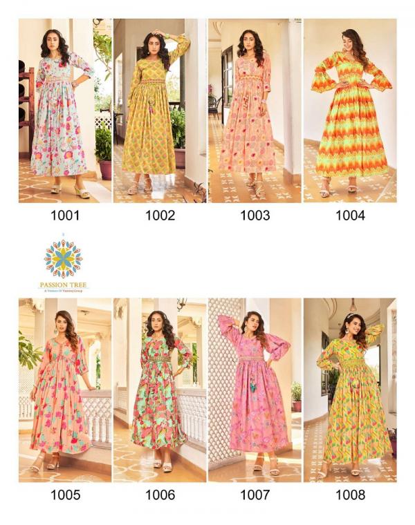 passion tree fashionista vol 1 long embroidery kurti collection